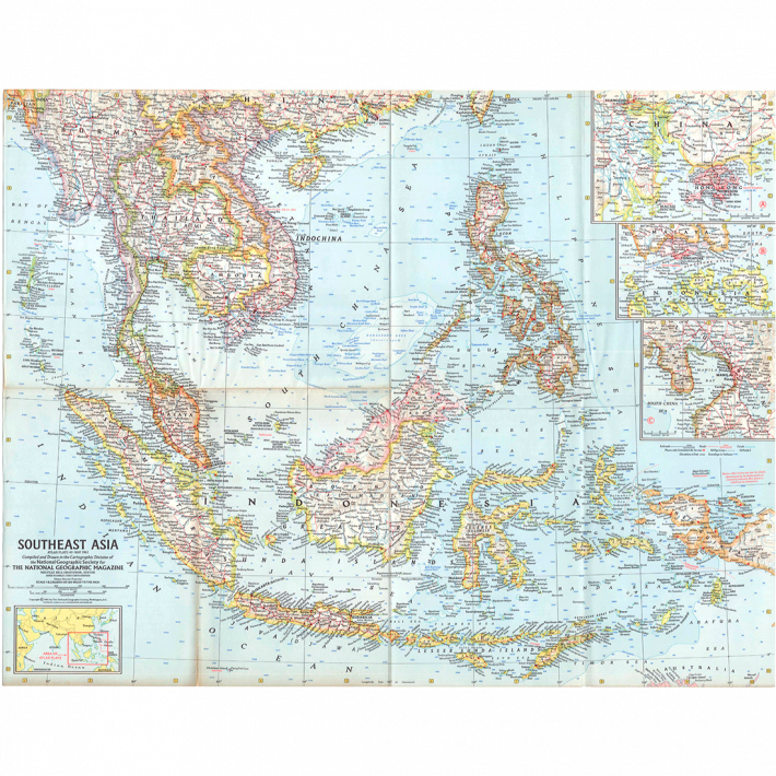 mapa antiguo del sureste de Asia