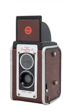 Cámara réflex de 2 objetivos Kodak Duaflex II pintada de marrón