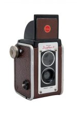 Cámara réflex de 2 objetivos Kodak Duaflex II pintada de marrón